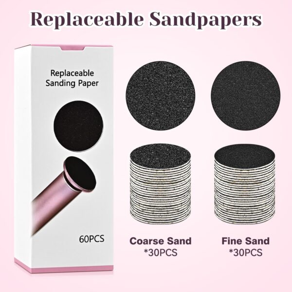 Electric Callus Remover for Feet, 60 PCS Sandpaper Disk, (Pink) - Image 4